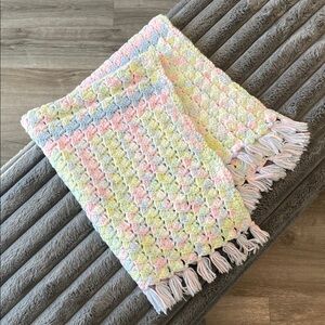 Pastel crochet baby blanket